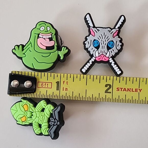 Monsters 3-pc Rubber Shoe Charms Croc Ghostbusters Slimer Green Goblin Cartoon - Picture 2 of 5